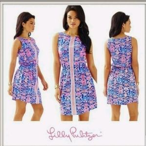 LILLY PULITZER WINDWARD DRESS IRIS BLUE WERK IT ENGINEERED Small